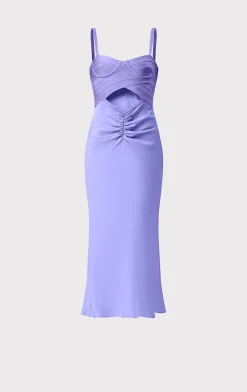 Dresses|Gowns-Hervé Léger BUSTIER BANDAGE DRESS WITH BIAS SKIRT ROYAL