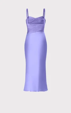 Dresses|Gowns-Hervé Léger BUSTIER BANDAGE DRESS WITH BIAS SKIRT ROYAL