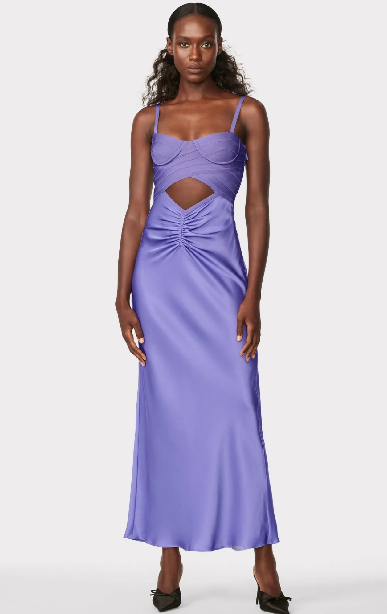 Dresses|Gowns-Hervé Léger BUSTIER BANDAGE DRESS WITH BIAS SKIRT ROYAL
