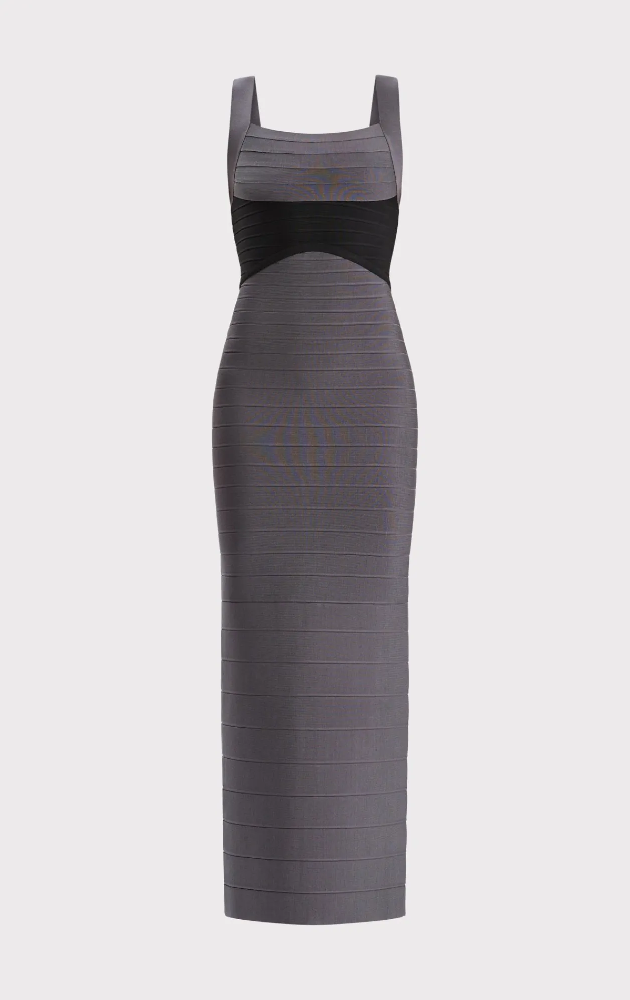 Dresses|Gowns-Hervé Léger COLORBLOCKED BANDAGE GOWN IRON BLACK