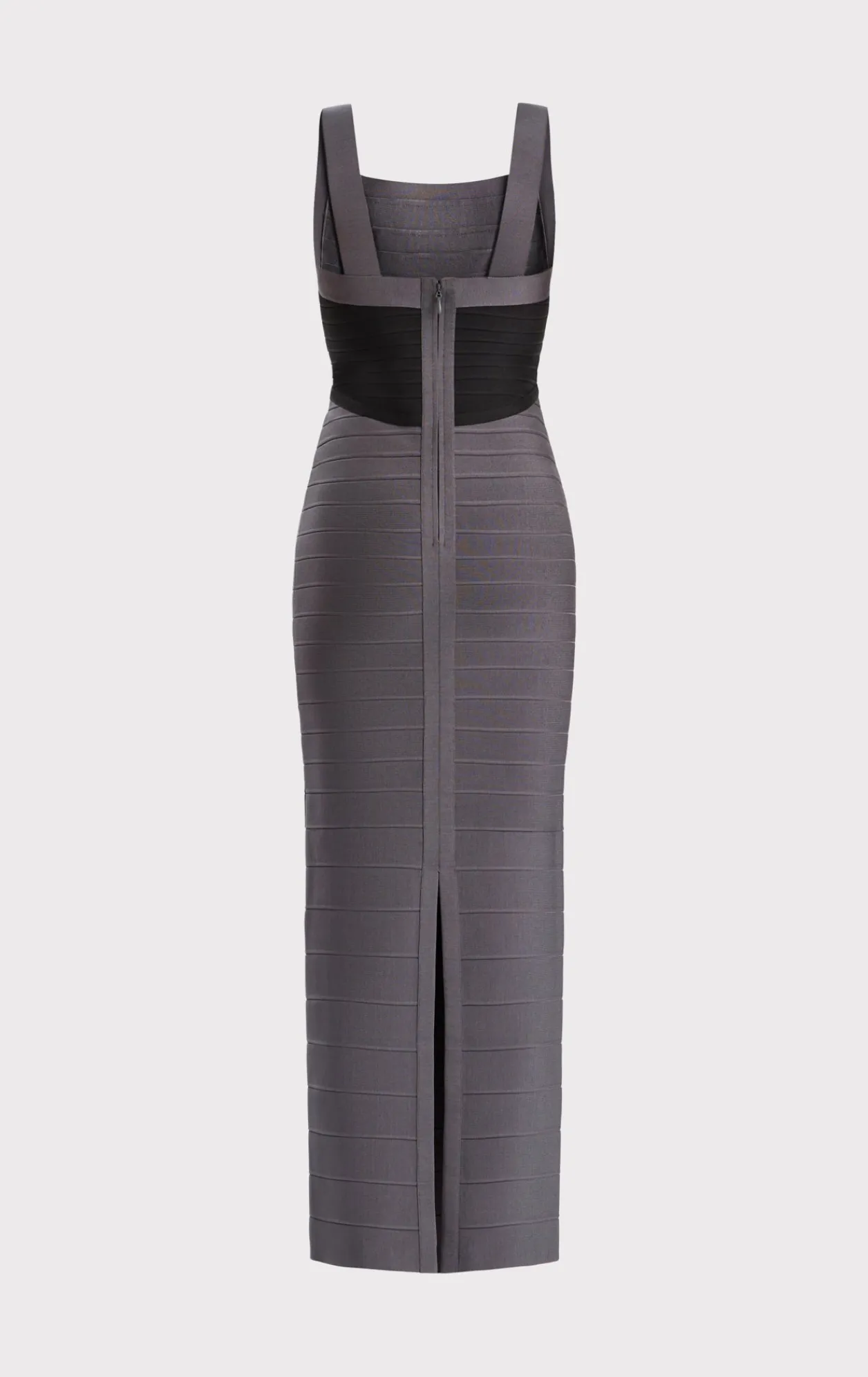Dresses|Gowns-Hervé Léger COLORBLOCKED BANDAGE GOWN IRON BLACK
