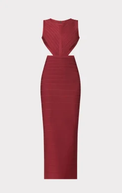 Gowns-Hervé Léger CUT OUT OPEN BACK GOWN RASPBERRY