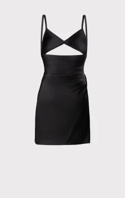 Dresses-Hervé Léger DRAPED CUTOUT MINI DRESS BLACK