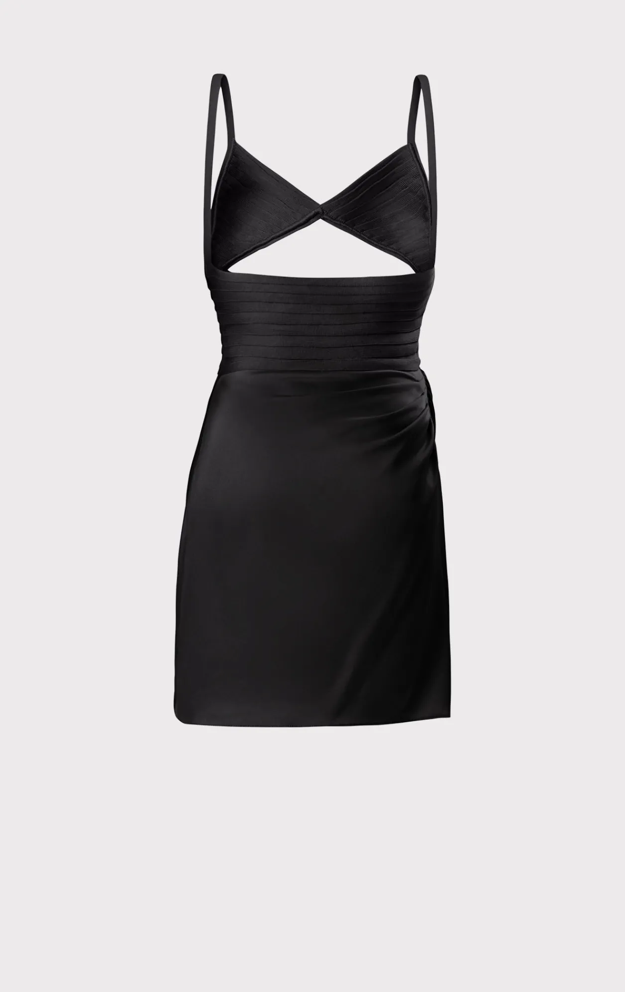 Dresses-Hervé Léger DRAPED CUTOUT MINI DRESS BLACK