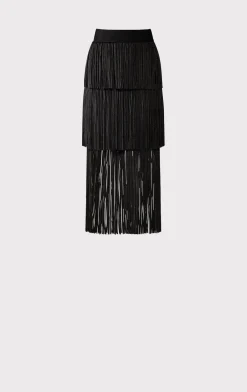 Separates|Bottoms-Hervé Léger FRINGE SKIRT BLACK