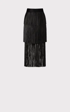 Separates|Bottoms-Hervé Léger FRINGE SKIRT BLACK