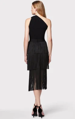 Separates|Bottoms-Hervé Léger FRINGE SKIRT BLACK