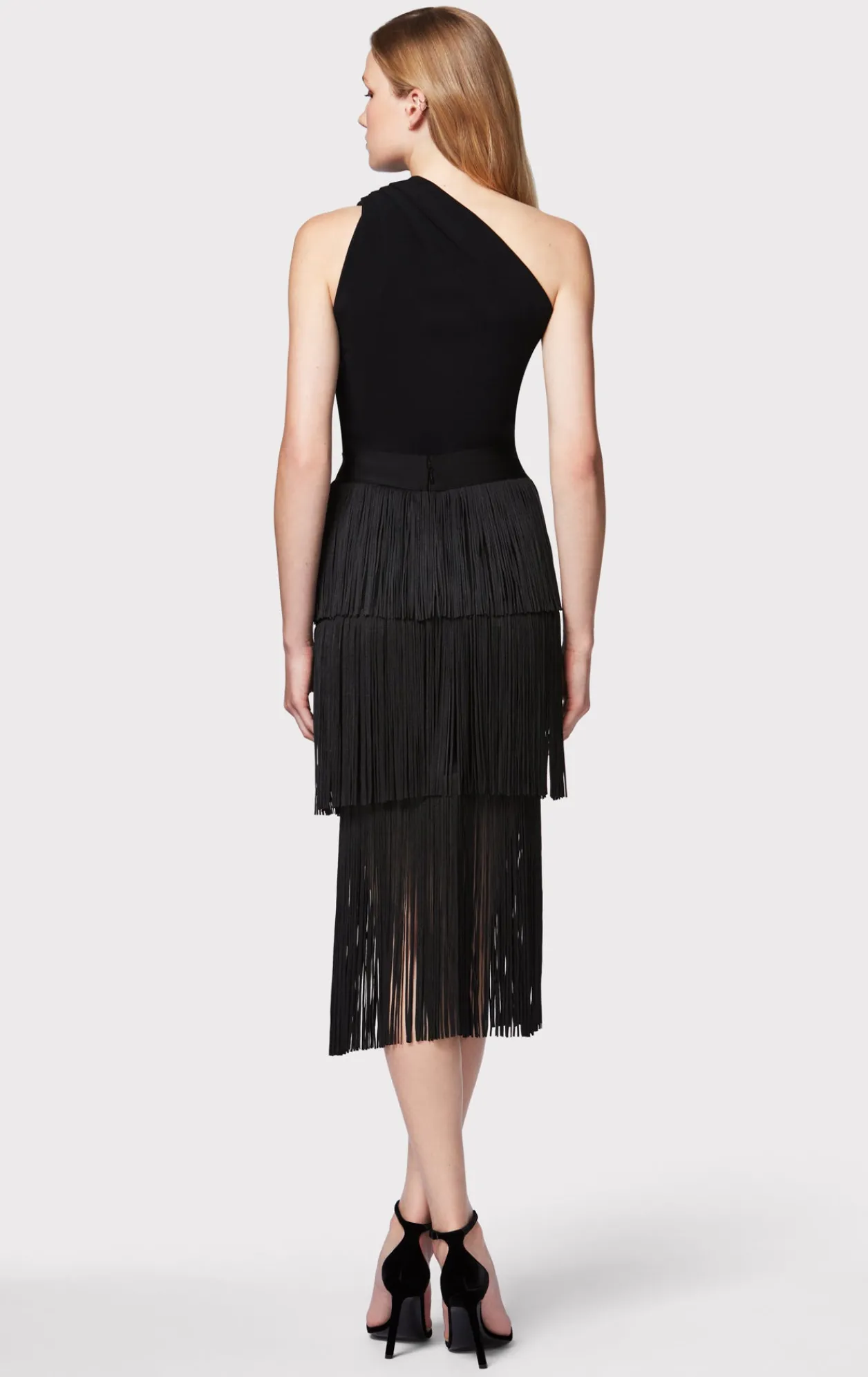 Separates|Bottoms-Hervé Léger FRINGE SKIRT BLACK