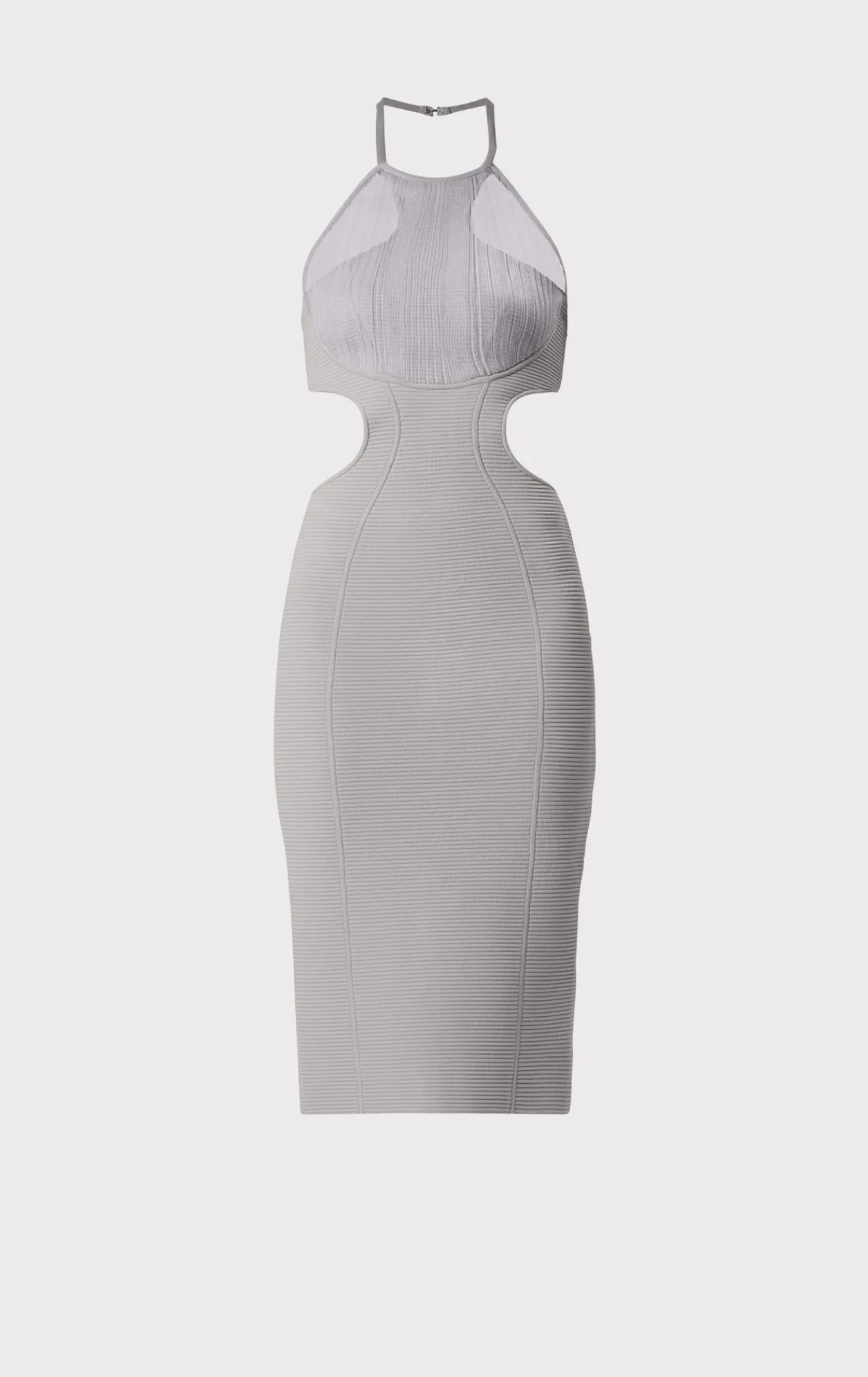 Dresses-Hervé Léger HERVÉ LÉGER X LAW ROACH DAYA Sheer Layered Midi Dress Ash