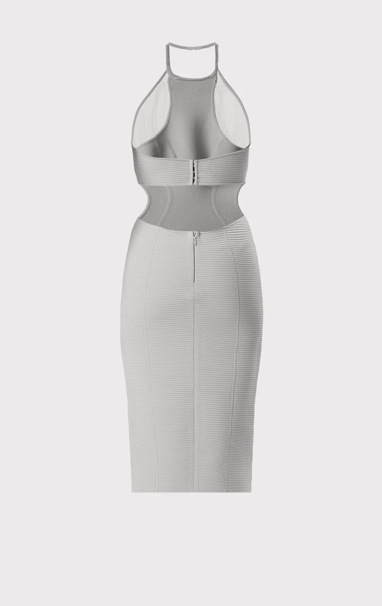 Dresses-Hervé Léger HERVÉ LÉGER X LAW ROACH DAYA Sheer Layered Midi Dress Ash