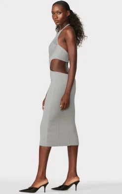 Dresses-Hervé Léger HERVÉ LÉGER X LAW ROACH DAYA Sheer Layered Midi Dress Ash