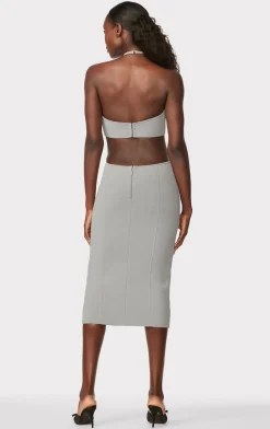 Dresses-Hervé Léger HERVÉ LÉGER X LAW ROACH DAYA Sheer Layered Midi Dress Ash