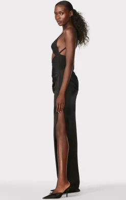 Dresses|Gowns-Hervé Léger HERVÉ LÉGER X LAW ROACH Draped Cutout Gown BLACK