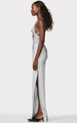 Dresses|Gowns-Hervé Léger HERVÉ LÉGER X LAW ROACH Draped Cutout Gown MERCURY