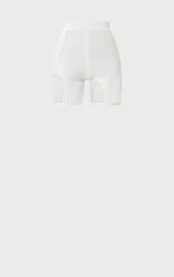 Separates-Hervé Léger HERVÉ LÉGER X LAW ROACH SEAMED BIKE SHORTS ALABASTER