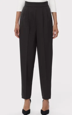 Separates|Bottoms-Hervé Léger HIGH WAIST PLEATED TAPERED PANTS BLACK