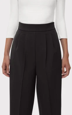 Separates|Bottoms-Hervé Léger HIGH WAIST PLEATED TAPERED PANTS BLACK