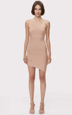 Dresses-Hervé Léger ICON ASYMMETRICAL MINI DRESS BARE