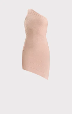 Dresses-Hervé Léger ICON ASYMMETRICAL MINI DRESS BARE