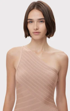 Dresses-Hervé Léger ICON ASYMMETRICAL MINI DRESS BARE
