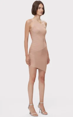 Dresses-Hervé Léger ICON ASYMMETRICAL MINI DRESS BARE