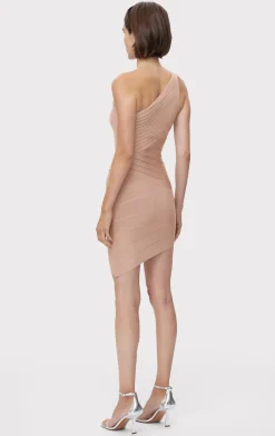 Dresses-Hervé Léger ICON ASYMMETRICAL MINI DRESS BARE