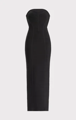 Dresses|Gowns-Hervé Léger ICON CHEVRON BUSTIER GOWN BLACK