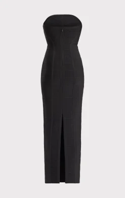 Dresses|Gowns-Hervé Léger ICON CHEVRON BUSTIER GOWN BLACK