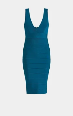 Dresses-Hervé Léger ICON COCKTAIL DRESS DARK TEAL