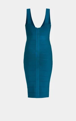 Dresses-Hervé Léger ICON COCKTAIL DRESS DARK TEAL