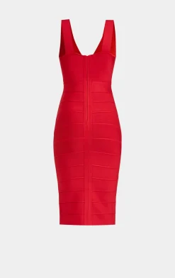 Dresses-Hervé Léger ICON COCKTAIL DRESS LIPSTICK RED