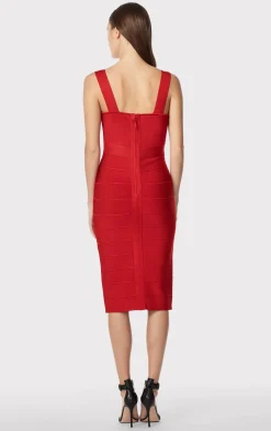 Dresses-Hervé Léger ICON COCKTAIL DRESS LIPSTICK RED