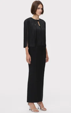 Separates|Tops-Hervé Léger ICON FRINGE CAPE BLACK