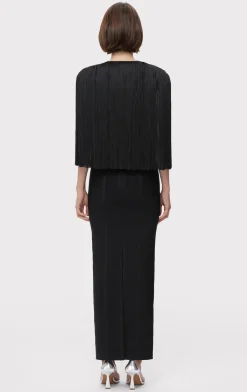 Separates|Tops-Hervé Léger ICON FRINGE CAPE BLACK