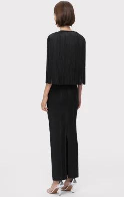 Separates|Tops-Hervé Léger ICON FRINGE CAPE BLACK