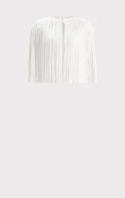 Separates|Tops-Hervé Léger ICON FRINGE CAPE ALABASTER