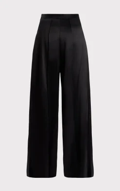 Separates|Bottoms-Hervé Léger ICON HIGH WAIST SILK WIDE LEG PANTS BLACK