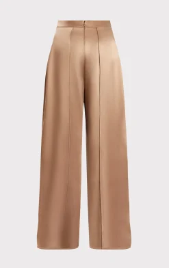 Separates|Bottoms-Hervé Léger ICON HIGH WAIST SILK WIDE LEG PANTS TOFFEE