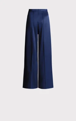 Separates|Bottoms-Hervé Léger ICON HIGH WAIST SILK WIDE LEG PANTS CLASSIC BLUE