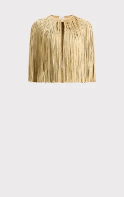 Jackets|Separates-Hervé Léger ICON METALLIC FRINGE CAPE METALLIC GOLD