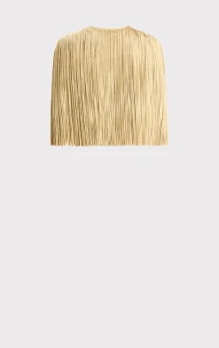 Jackets|Separates-Hervé Léger ICON METALLIC FRINGE CAPE METALLIC GOLD