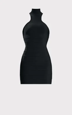 Dresses-Hervé Léger ICON RACER MINI DRESS BLACK