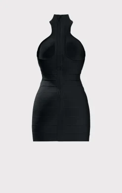 Dresses-Hervé Léger ICON RACER MINI DRESS BLACK