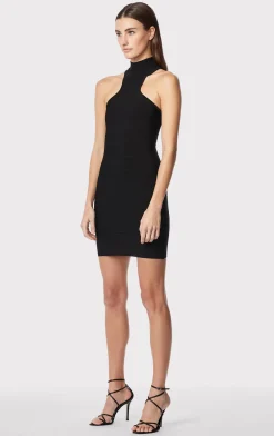 Dresses-Hervé Léger ICON RACER MINI DRESS BLACK