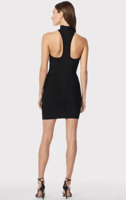Dresses-Hervé Léger ICON RACER MINI DRESS BLACK