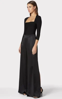 Separates|Tops-Hervé Léger ICON SQUARE NECK TOP BLACK