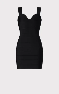Dresses-Hervé Léger ICON STRAPPY SWEETHEART MINI DRESS BLACK