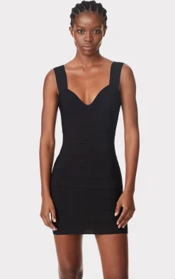 Dresses-Hervé Léger ICON STRAPPY SWEETHEART MINI DRESS BLACK
