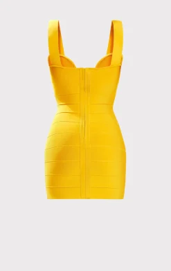 Dresses-Hervé Léger ICON STRAPPY SWEETHEART MINI DRESS GOLDEN