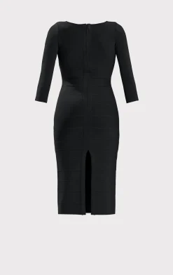 Dresses-Hervé Léger ICON SWEETHEART MIDI DRESS BLACK